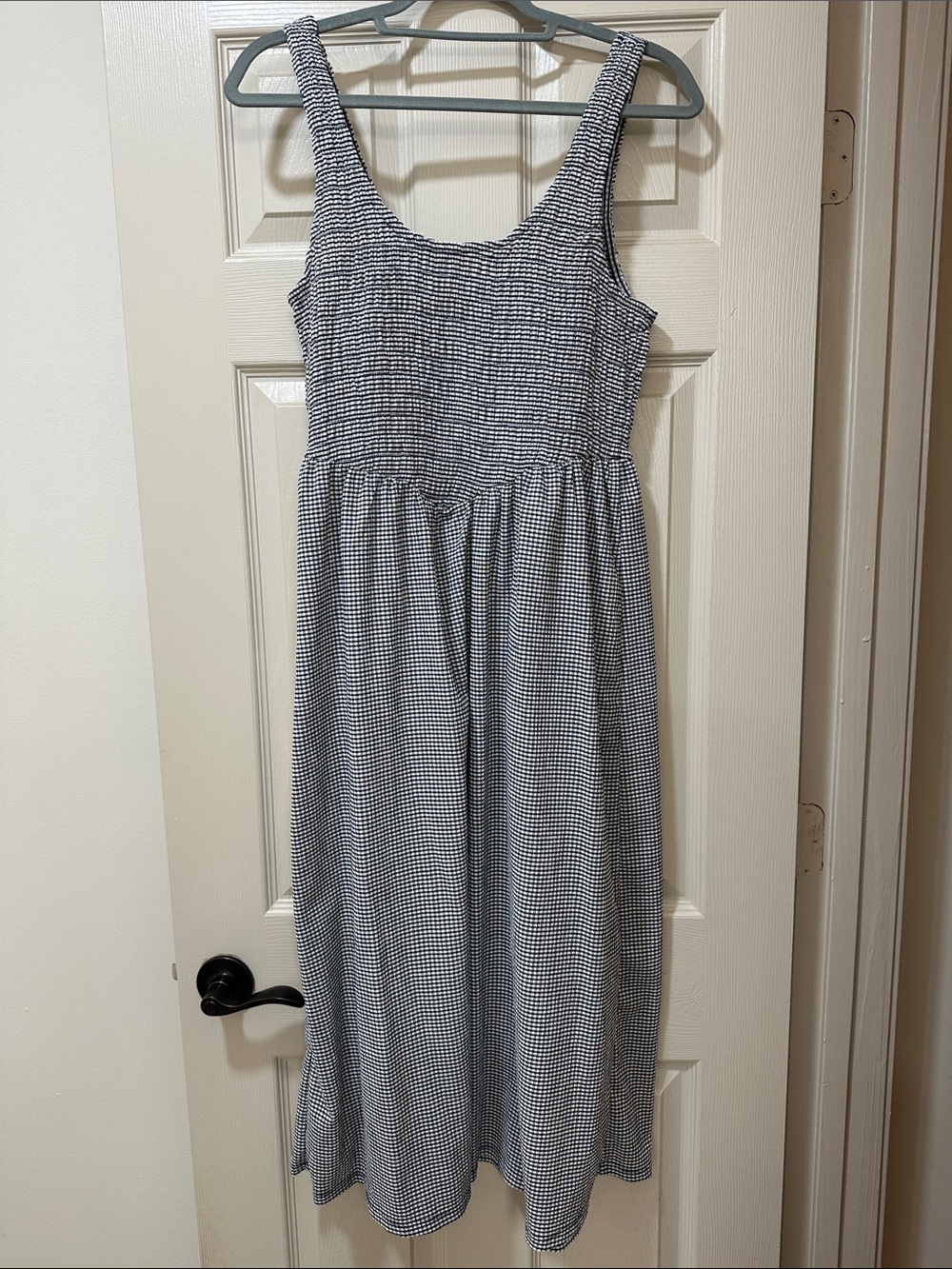 Navy and White Midi Dress